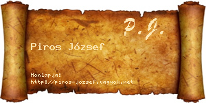 Piros József névjegykártya